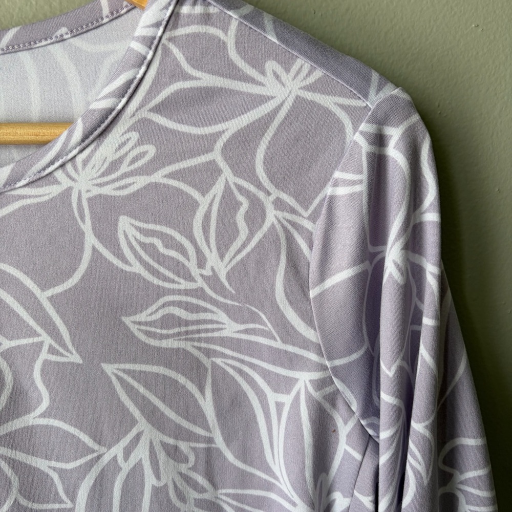 Hang Ten Women's Long Sleeve Rash Guard Shirt UPF 50+ Sun Tee Purple, Size Small - Picture 6 of 11
